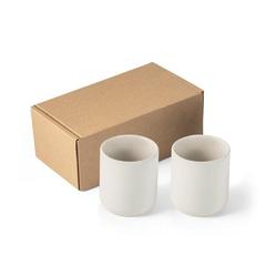 Vue Ensemble de tasses en céramique 280mL - Owens de couleur blanc| Krokrodeal