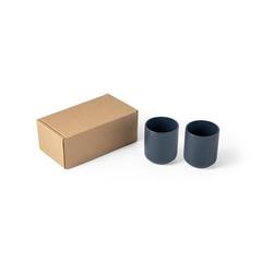 Vue Ensemble de tasses en céramique 280mL - Owens de couleur bleu| Krokrodeal
