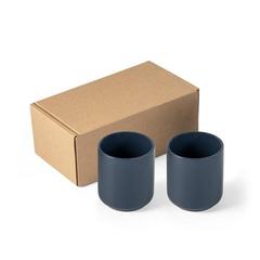 Vue Ensemble de tasses en céramique 280mL - Owens de couleur bleu| Krokrodeal