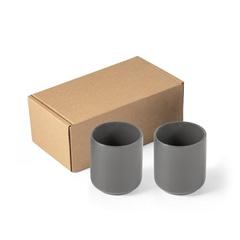 Vue Ensemble de tasses en céramique 280mL - Owens de couleur gris| Krokrodeal