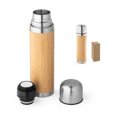 Vue générale Thermos 450mL en bambou et acier inox - Ceylon | Krokrodeal