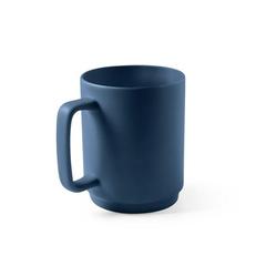 Vue Tasse en céramique avec corps cylindrique 330 mL - Mighty de couleur bleu| Krokrodeal