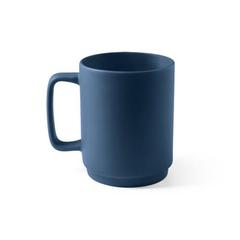 Vue Tasse en céramique avec corps cylindrique 330 mL - Mighty de couleur bleu| Krokrodeal