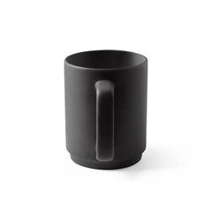 Vue Tasse en céramique avec corps cylindrique 330 mL - Mighty de couleur noir| Krokrodeal