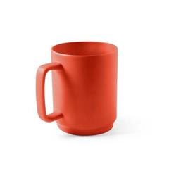 Vue Tasse en céramique avec corps cylindrique 330 mL - Mighty de couleur rouge| Krokrodeal