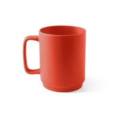 Vue Tasse en céramique avec corps cylindrique 330 mL - Mighty de couleur rouge| Krokrodeal