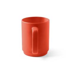 Vue Tasse en céramique avec corps cylindrique 330 mL - Mighty de couleur rouge| Krokrodeal