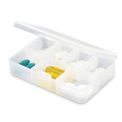 Vue Boîte à pilules à 7 compartiments - Jimmy de couleur blanc| Krokrodeal