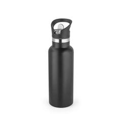 Vue Bouteille 570mL en acier inox avec bouchon en PP - Norton de couleur noir| Krokrodeal