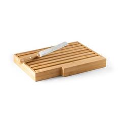 Vue Planche à pain en bambou avec couteau inox - Passard de couleur beige| Krokrodeal