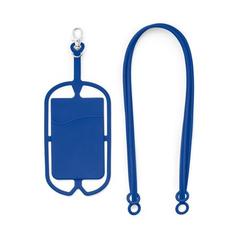 Vue Porte-cartes avec support pour smartphone - Nicolaus de couleur bleu| Krokrodeal