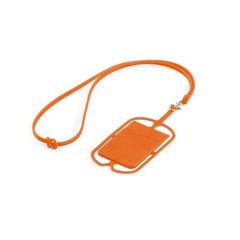Vue Porte-cartes avec support pour smartphone - Nicolaus de couleur orange| Krokrodeal