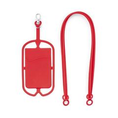 Vue Porte-cartes avec support pour smartphone - Nicolaus de couleur rouge| Krokrodeal