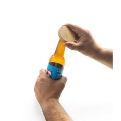 Vue Sous-verre en bambou avec décapsuleur - Amchur de couleur beige| Krokrodeal