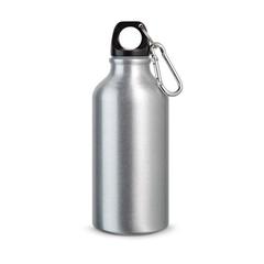 Vue Bouteille de sport 400mL en aluminium avec mousqueton - Landscape de couleur gris| Krokrodeal