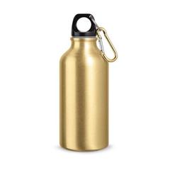 Vue Bouteille de sport 400mL en aluminium avec mousqueton - Landscape de couleur jaune| Krokrodeal