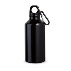 Bouteille de sport 400mL en aluminium avec mousqueton - Landscape publicitaire pas cher