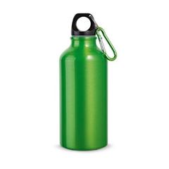 Vue Bouteille de sport 400mL en aluminium avec mousqueton - Landscape de couleur vert| Krokrodeal
