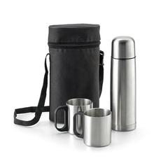 Vue Ensemble thermos et mug en acier inoxydable - Durant de couleur gris| Krokrodeal