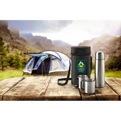 Vue générale Ensemble thermos et mug en acier inoxydable - Durant | Krokrodeal