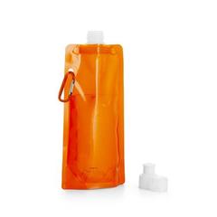 Vue Bouteille pliante en PE 460 mL - Kwill de couleur orange| Krokrodeal