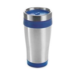 Vue Gobelet de voyage en acier inoxydable et PP 420 mL - Batum de couleur bleu| Krokrodeal
