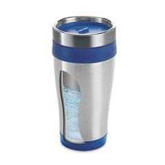 Vue Gobelet de voyage en acier inoxydable et PP 420 mL - Batum de couleur bleu| Krokrodeal