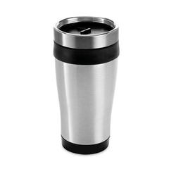 Vue Gobelet de voyage en acier inoxydable et PP 420 mL - Batum de couleur noir| Krokrodeal