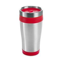 Vue Gobelet de voyage en acier inoxydable et PP 420 mL - Batum de couleur rouge| Krokrodeal