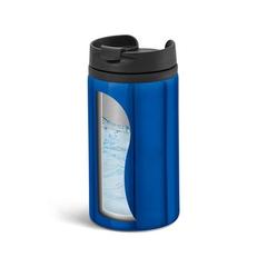 Vue Gobelet de voyage en acier inoxydable et PP 310 mL - Express de couleur bleu| Krokrodeal
