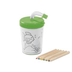 Vue Verre de voyage en PP et PS 200 mL - Tejo de couleur vert| Krokrodeal