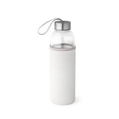 Vue Bouteille de sport en verre et acier inoxydable 520 mL - Raise de couleur blanc| Krokrodeal
