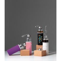 Vue générale Bouteille de sport en verre et acier inoxydable 520 mL - Raise | Krokrodeal