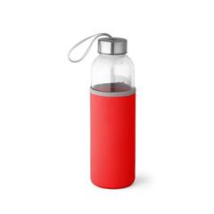 Vue Bouteille de sport en verre et acier inoxydable 520 mL - Raise de couleur rouge| Krokrodeal