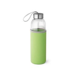 Vue Bouteille de sport en verre et acier inoxydable 520 mL - Raise de couleur vert| Krokrodeal