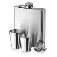 Vue Ensemble de bouteilles et de verres en acier inoxydable 200 mL - Novak de couleur gris| Krokrodeal
