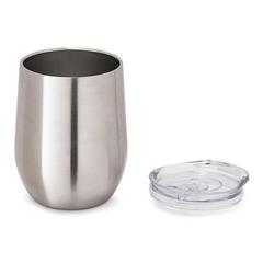 Vue Verre de voyage en acier inoxydable 400 mL - Ronde de couleur gris| Krokrodeal