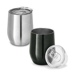 Vue générale Verre de voyage en acier inoxydable 400 mL - Ronde | Krokrodeal