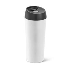 Vue Mug de voyage 470mL en acier inox et PP - Monarda de couleur blanc| Krokrodeal
