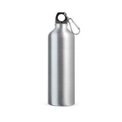 Vue Bouteille de sport 750mL en aluminium avec mousqueton - Siderot de couleur gris| Krokrodeal