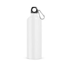 Vue Bouteille de sport 750mL en aluminium avec mousqueton - Siderot de couleur blanc| Krokrodeal