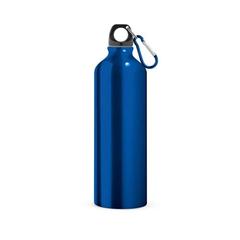 Vue Bouteille de sport 750mL en aluminium avec mousqueton - Siderot de couleur bleu| Krokrodeal