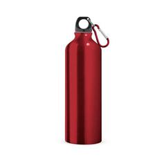Vue Bouteille de sport 750mL en aluminium avec mousqueton - Siderot de couleur rouge| Krokrodeal