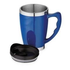 Vue Mug de voyage 450 mL - Rajani de couleur bleu| Krokrodeal