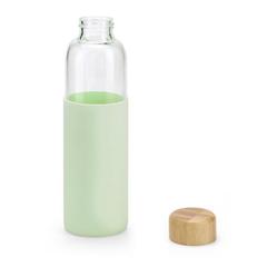 Vue Bouteille 600mL en bambou et verre borosilicate - Dakar de couleur vert| Krokrodeal