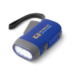 Vue Lampe de poche dynamo avec 3 LEDs - Eddie de couleur bleu| Krokrodeal