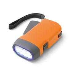 Vue Lampe de poche dynamo avec 3 LEDs - Eddie de couleur orange| Krokrodeal