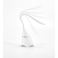 Vue Lampe de bureau en ABS avec haut-parleur - Grahame de couleur blanc| Krokrodeal