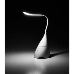 Vue Lampe de bureau en ABS avec haut-parleur - Grahame de couleur blanc| Krokrodeal