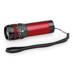 Vue Lampe de poche en aluminium avec fonction zoom avec 3 modes d'éclairage - Zoomin de couleur rouge| Krokrodeal